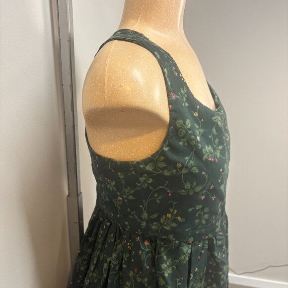 Vintage Handmade Dress Cotton Poplin Floral Babydoll Square Neck Wide Strap Shor - Picture 7 of 12